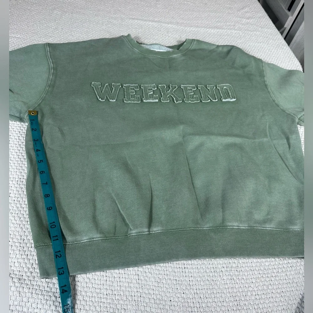 Lazy Sunday Distressed ‘Weekend’ Crewneck - Size Medium - Picture 8 of 8